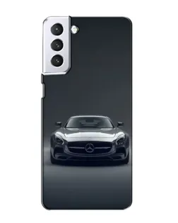 Чехол для Samsung Galaxy S21 с картинкой «Mercedes на черном»