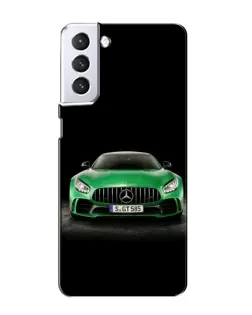 Чехол для Samsung Galaxy S21 с картинкой «Mercedes — неоновый лого»