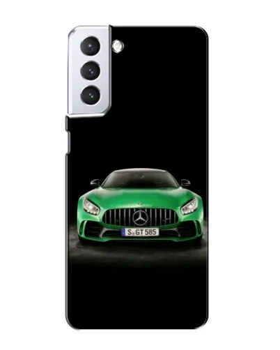 Чехол для Samsung Galaxy S21 с картинкой «Mercedes — неоновый лого»