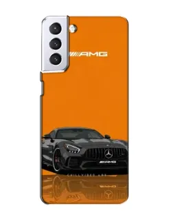 Чехол для Samsung Galaxy S21 с картинкой «Оранжевый Mercedes AMG»