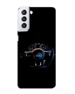 Чехол для Samsung Galaxy S21 с картинкой «Салон Audi — руль»
