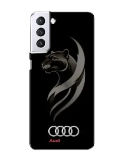 Чехол для Samsung Galaxy S21 с картинкой «Графика — пантера и Audi»