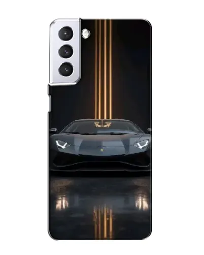 Чехол для Samsung Galaxy S21 с картинкой «Lamborghini золотые линии»