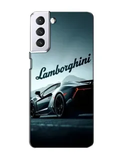 Чехол для Samsung Galaxy S21 с картинкой «Классическая надпись Lamborghini»