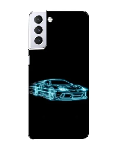 Чехол для Samsung Galaxy S21 с картинкой «Неоновый контур Lamborghini»