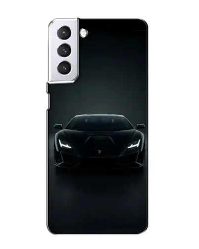Чехол для Samsung Galaxy S21 с картинкой «Черный Lamborghini Aventador»