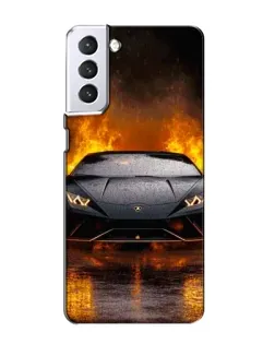 Чехол для Samsung Galaxy S21 с картинкой «Lamborghini в огне»