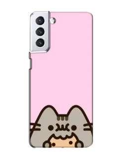 Чехол для Samsung Galaxy S21 с картинкой «Pusheen и печенье»