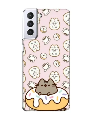 Чехол для Samsung Galaxy S21 с картинкой «Пушин на пончике»