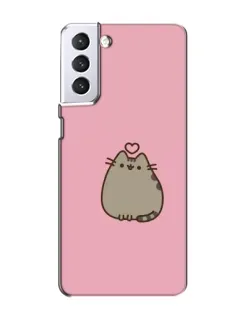 Чехол для Samsung Galaxy S21 с картинкой «Pusheen сердце»