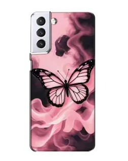 Чехол для Samsung Galaxy S21 с картинкой «Бабочка в дыму»