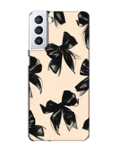 Чехол для Samsung Galaxy S21 с картинкой «Паттерн черные банты»