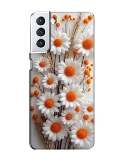 Чехол для Samsung Galaxy S21 с картинкой «Белые сухоцветы»