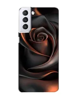 Чехол для Samsung Galaxy S21 с картинкой «Шелковая черная роза»