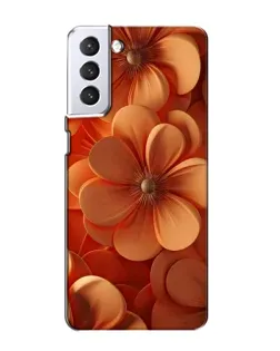 Чехол для Samsung Galaxy S21 с картинкой «Оранжевый макро цветок»