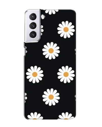 Чехол для Samsung Galaxy S21 с картинкой «Ромашки на черном» Чехол для Samsung Galaxy S21 с картинкой «Ромашки на черном»