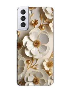 Чехол для Samsung Galaxy S21 с картинкой «Белие бумажние  цвети»