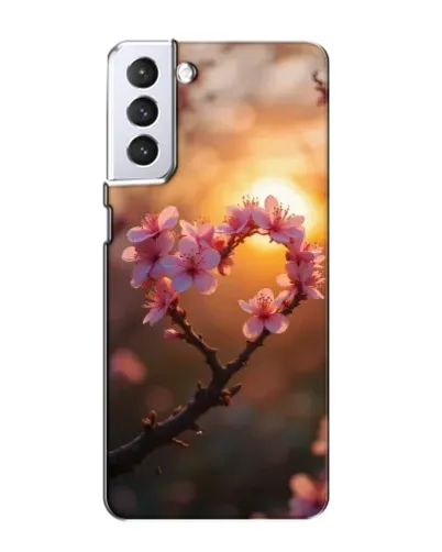 Чехол для Samsung Galaxy S21 с картинкой «Розовый цвет сердце на фоне заката» Чехол для Samsung Galaxy S21 с картинкой «Розовый цвет сердце на фоне заката»