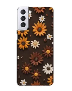 Чехол для Samsung Galaxy S21 с картинкой «Узор из маленьких подсолнухов»