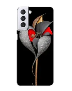 Чохол для Samsung Galaxy S21 з картинкою «Срібна фантазійна квітка»