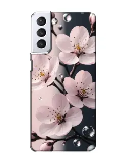 Чохол для Samsung Galaxy S21 з картинкою «Ніжня сакура та краплі»