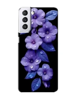 Чехол для Samsung Galaxy S21 с картинкой «Фиолетовые цветы с росою»
