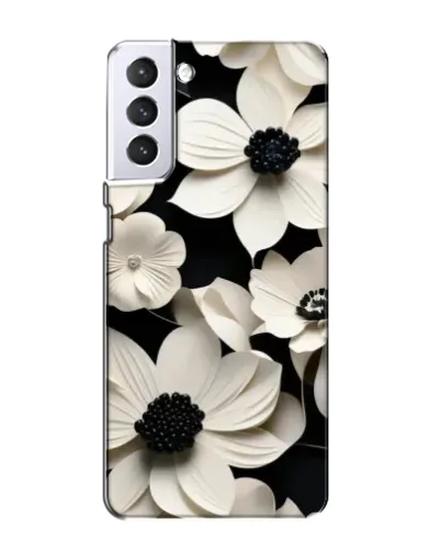 Чехол для Samsung Galaxy S21 с картинкой «Объемные белые цветы» Чехол для Samsung Galaxy S21 с картинкой «Объемные белые цветы»