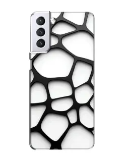 Чехол для Samsung Galaxy S21 с картинкой «Белая объемная сетка»