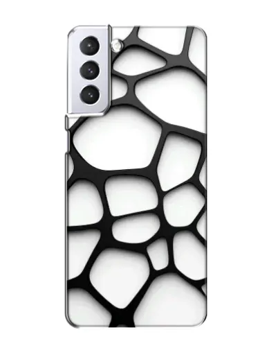 Чехол для Samsung Galaxy S21 с картинкой «Белая объемная сетка»