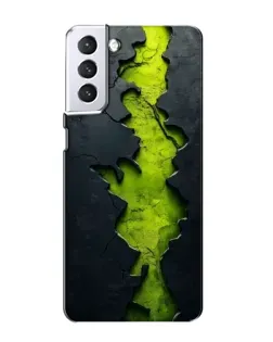 Чехол для Samsung Galaxy S21 с картинкой «Салатовый разлом скалы»