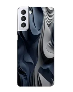 Чехол для Samsung Galaxy S21 с картинкой «Объемные синие складки»