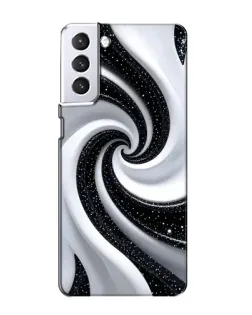 Чехол для Samsung Galaxy S21 с картинкой «Черно-белая спираль»