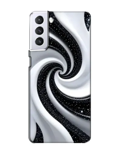 Чехол для Samsung Galaxy S21 с картинкой «Черно-белая спираль»