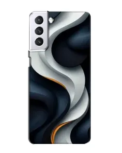 Чехол для Samsung Galaxy S21 с картинкой «Объемные черно-белые ленты»