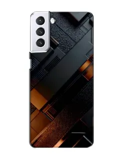 Чехол для Samsung Galaxy S21 с картинкой «Черные геометрические блоки»