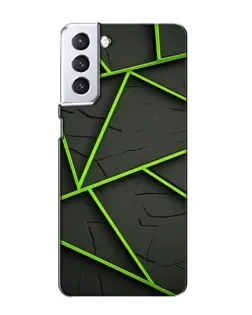 Чехол для Samsung Galaxy S21 с картинкой «Зеленые геометрические линии»