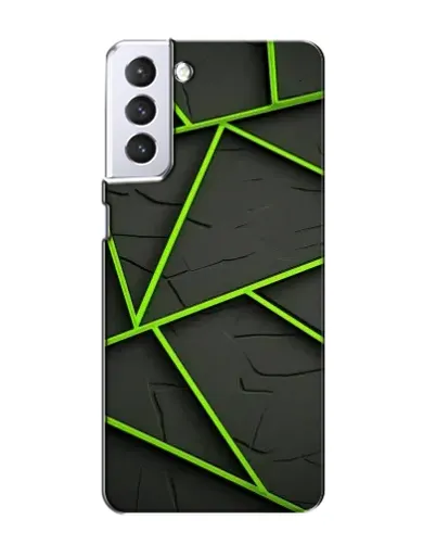Чехол для Samsung Galaxy S21 с картинкой «Зеленые геометрические линии»