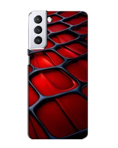 Чехол для Samsung Galaxy S21 с картинкой «Красная глянцевая сетка»