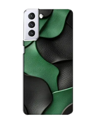 Чехол для Samsung Galaxy S21 с картинкой «Зеленые кожаные волны»