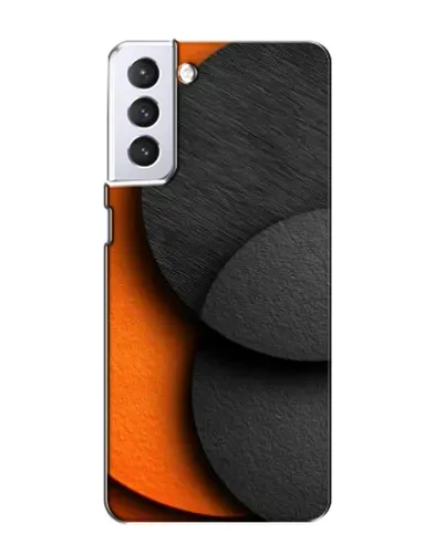 Чехол для Samsung Galaxy S21 с картинкой «Геометрия оранжевых кругов»