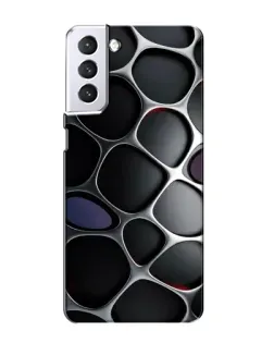 Чехол для Samsung Galaxy S21 с картинкой «Объемная темная решетка»