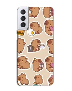Чехол для Samsung Galaxy S21 с картинкой «Капибары паттерн»