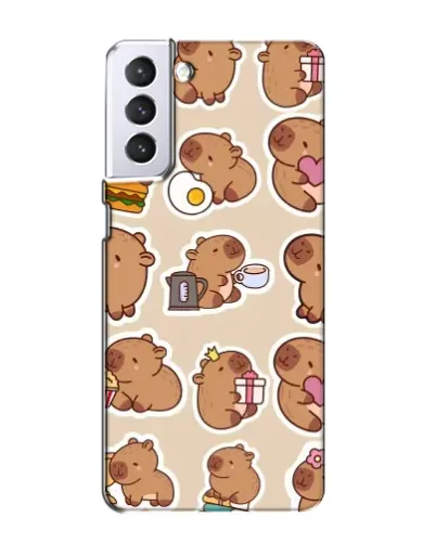Чехол для Samsung Galaxy S21 с картинкой «Капибары паттерн» Чехол для Samsung Galaxy S21 с картинкой «Капибары паттерн»