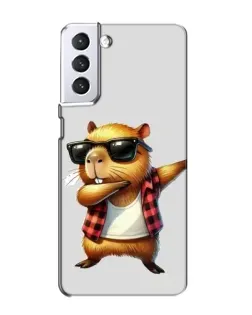 Чехол для Samsung Galaxy S21 с картинкой «Капибара рэпер даб»
