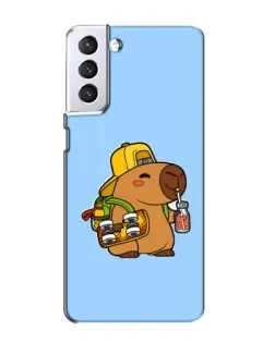 Чехол для Samsung Galaxy S21 с картинкой «Капибара на скейте»
