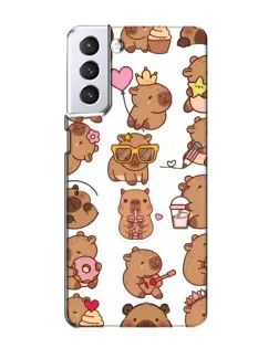 Чехол для Samsung Galaxy S21 с картинкой «Стикерпак с капибарами»
