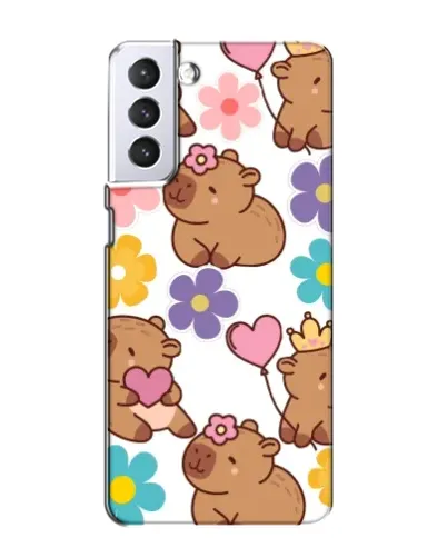 Чехол для Samsung Galaxy S21 с картинкой «Цветочный паттерн капибар» Чехол для Samsung Galaxy S21 с картинкой «Цветочный паттерн капибар»