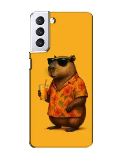 Чехол для Samsung Galaxy S21 с картинкой «Капибара на отдыхе»