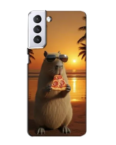 Чехол для Samsung Galaxy S21 с картинкой «Капибара с пиццей» Чехол для Samsung Galaxy S21 с картинкой «Капибара с пиццей»
