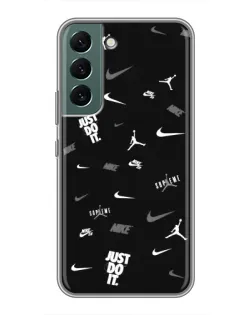 Чехол для Samsung Galaxy S22 Plus с картинкой «Nike Black Pattern»